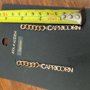 Sparkly Capricorn Dangle Earrings – Ava & Aiden, Gold-Tone approx 3" Lightweight